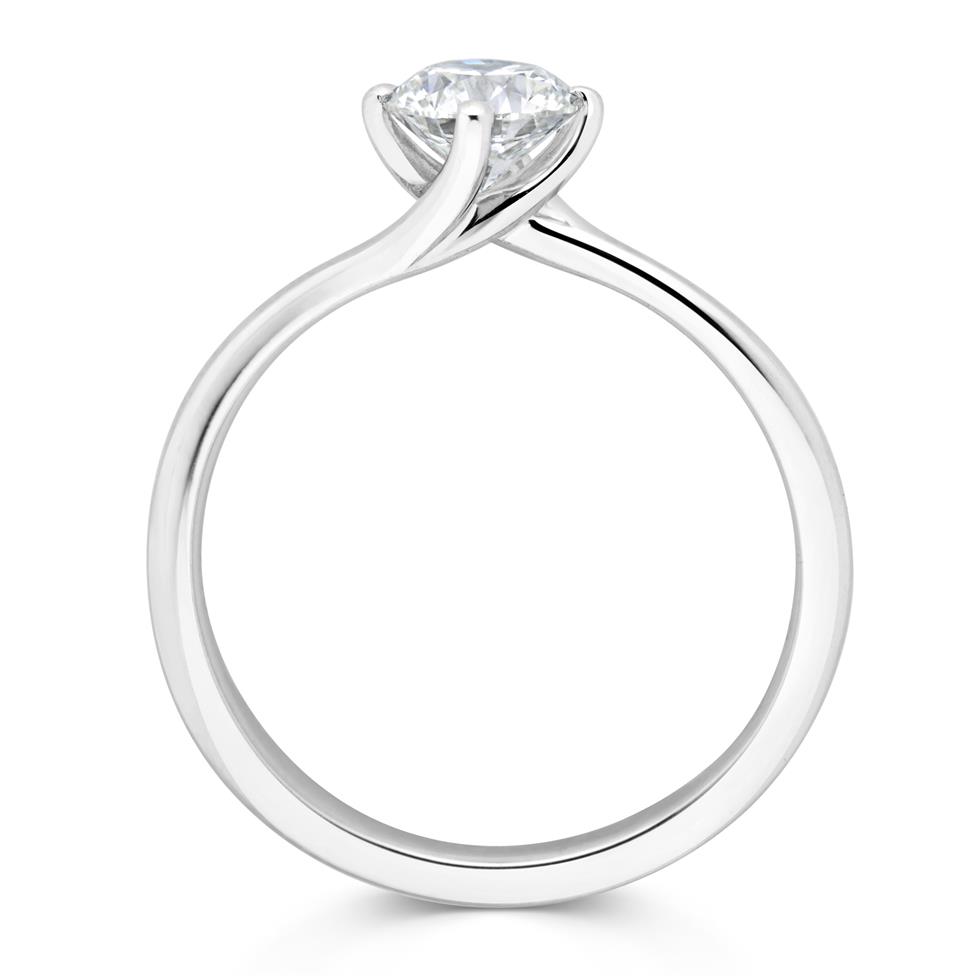 Platinum Twist Design Diamond Solitaire Engagement Ring 0.70ct Thumbnail Image 1