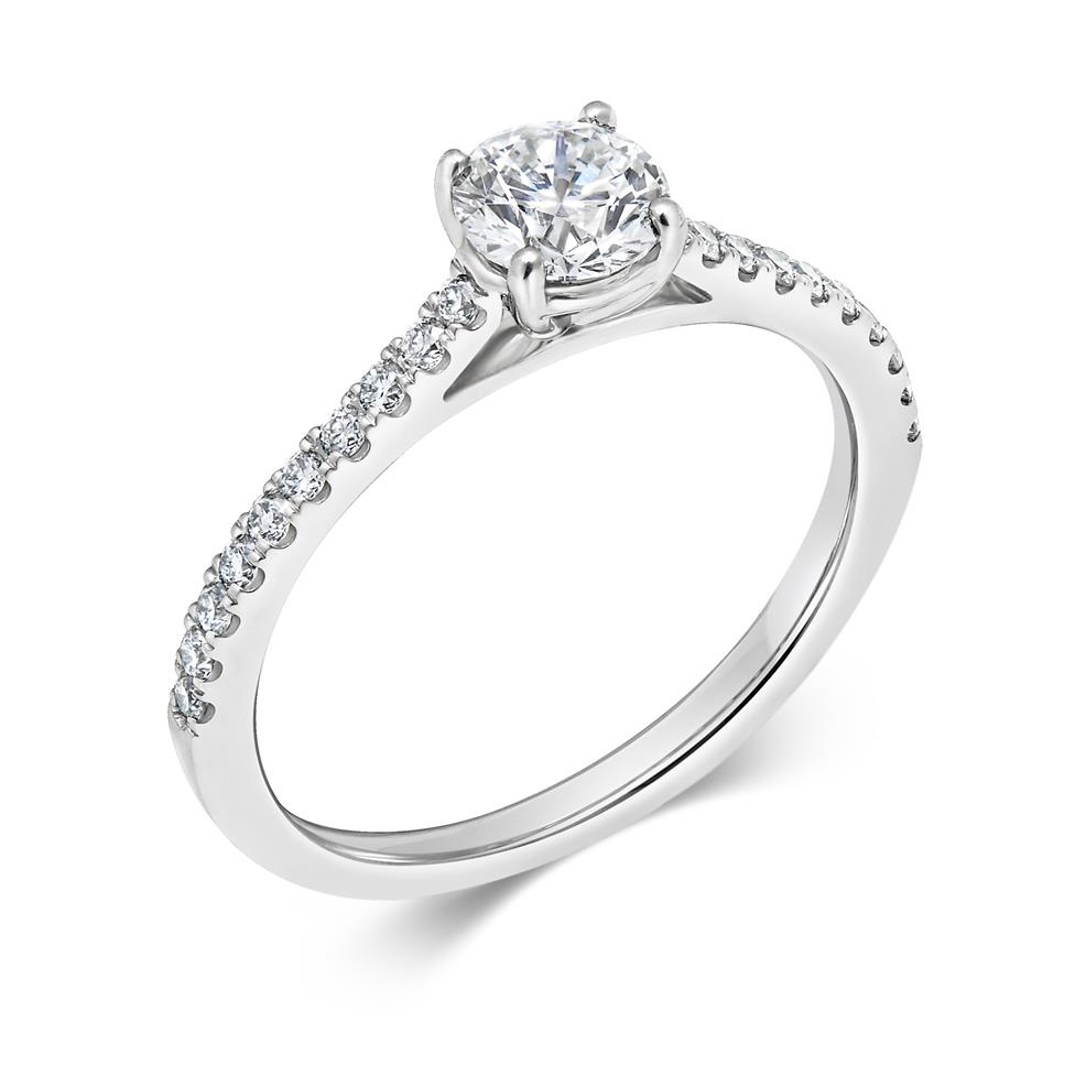 Platinum Diamond Solitaire Engagement Ring 0.70ct Thumbnail Image 0