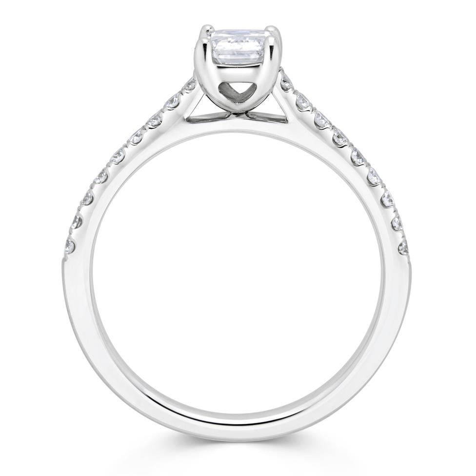 Platinum Emerald Cut Diamond Solitaire Engagement Ring 0.75ct Thumbnail Image 1