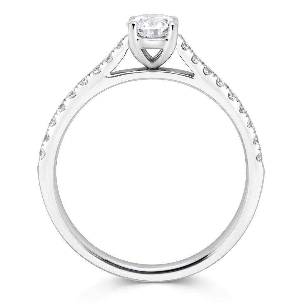 Platinum Oval Diamond Solitaire Engagement Ring 0.75ct Thumbnail Image 2