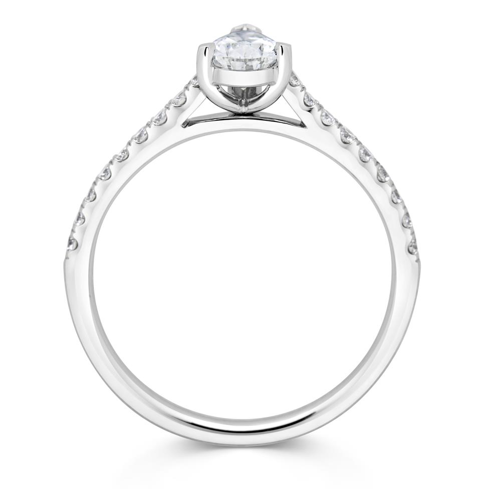 Platinum Pear Shape Diamond Solitaire Engagement Ring 0.75ct Thumbnail Image 2