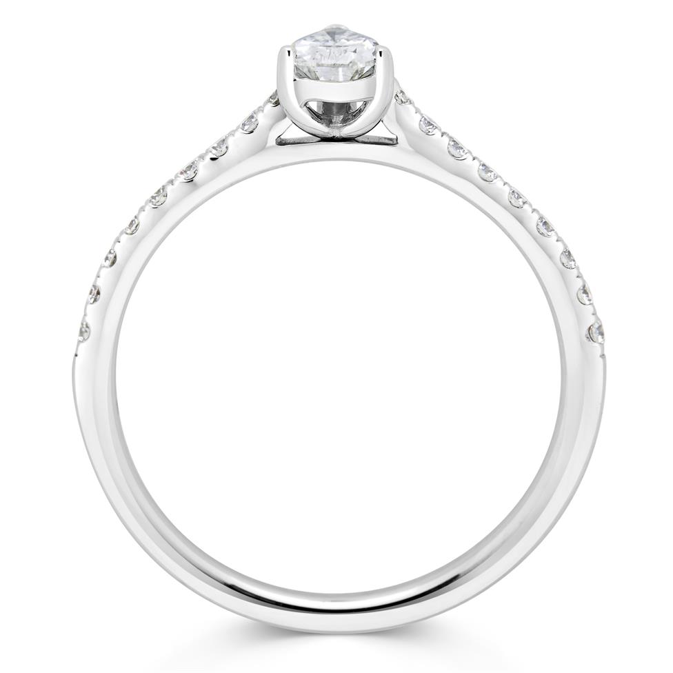 Platinum Pear Shape Diamond Solitaire Engagement Ring 0.53ct Thumbnail Image 2