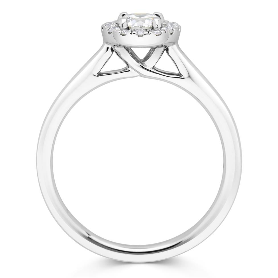 Platinum Diamond Halo Engagement Ring 0.45ct Thumbnail Image 1