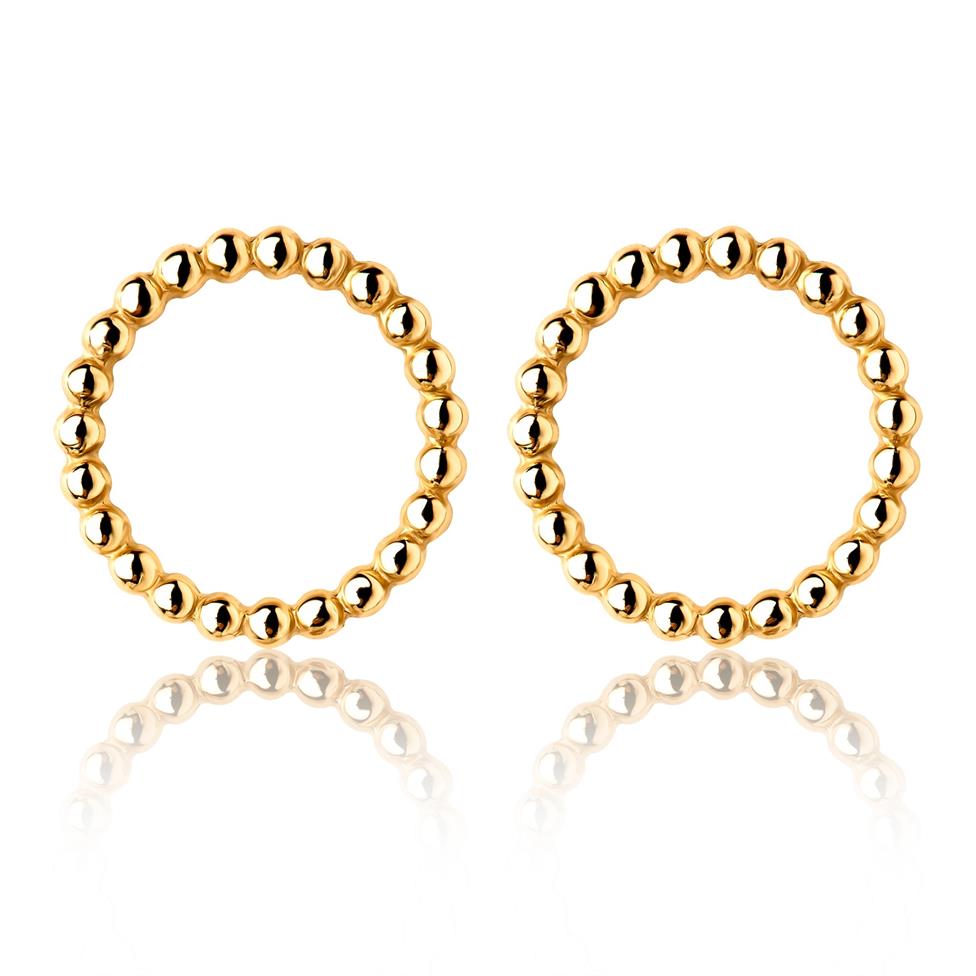 Aura 18ct Yellow Gold Circle Shape Stud Earrings 10.7mm Thumbnail Image 0