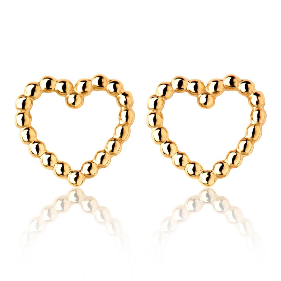 Aura 18ct Yellow Gold Heart Shape Stud Earrings 8mm Thumbnail Image 0