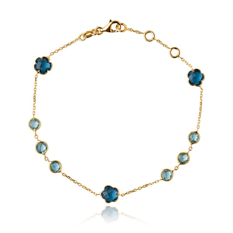 Bloom 18ct Yellow Gold Blue Topaz Bracelet Thumbnail Image 0