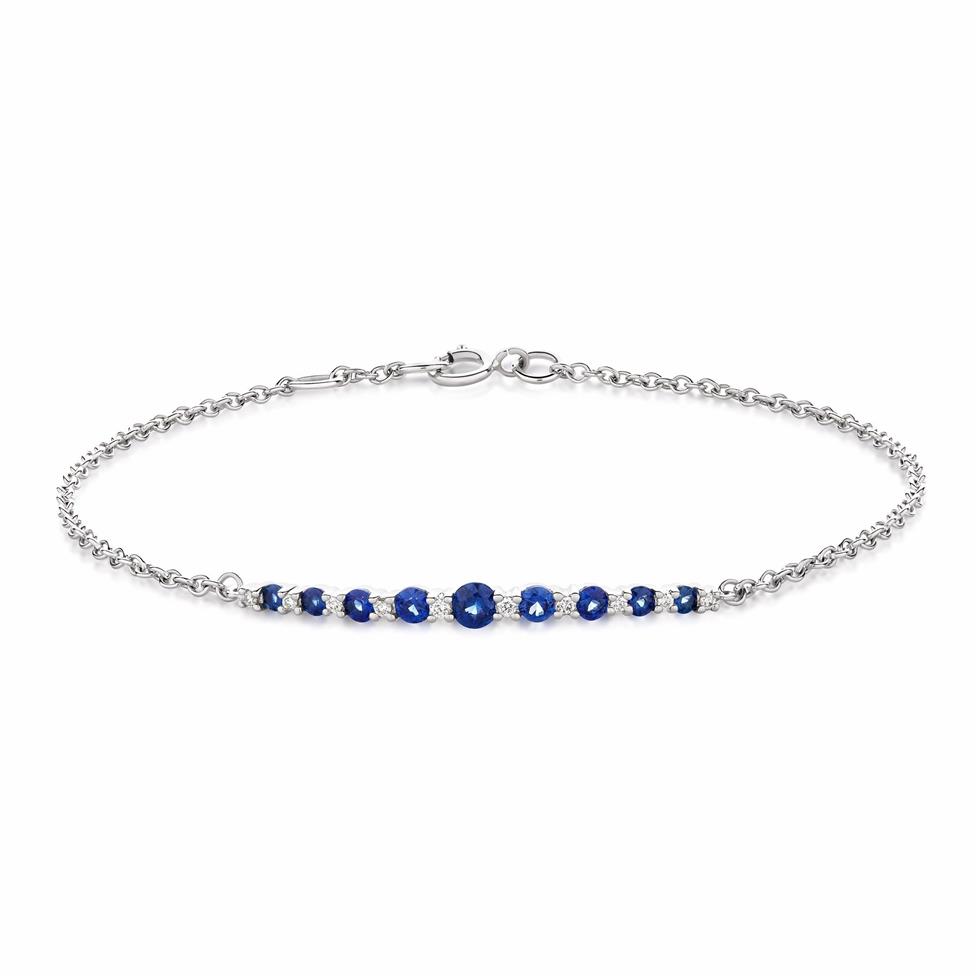 18ct White Gold Sapphire and Diamond Bracelet Thumbnail Image 0