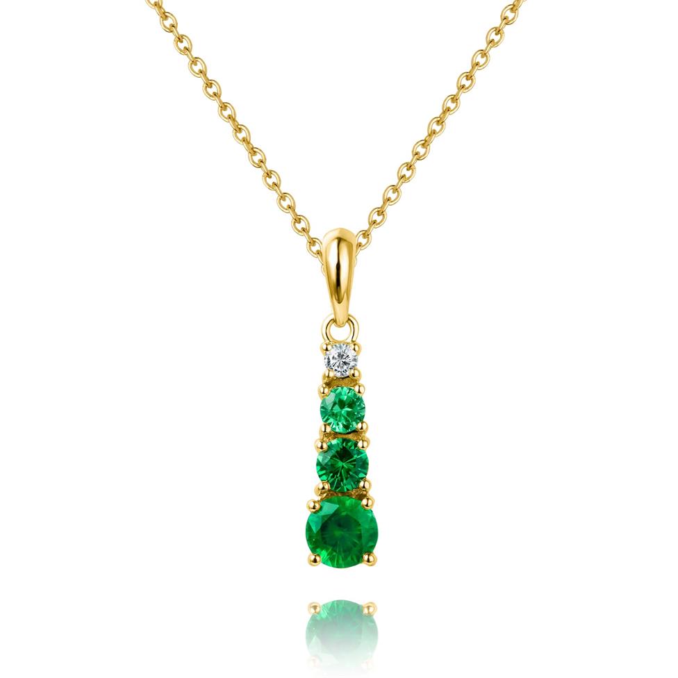 Bonbon 18ct Yellow Gold Tsavorite and Diamond Pendant Thumbnail Image 0
