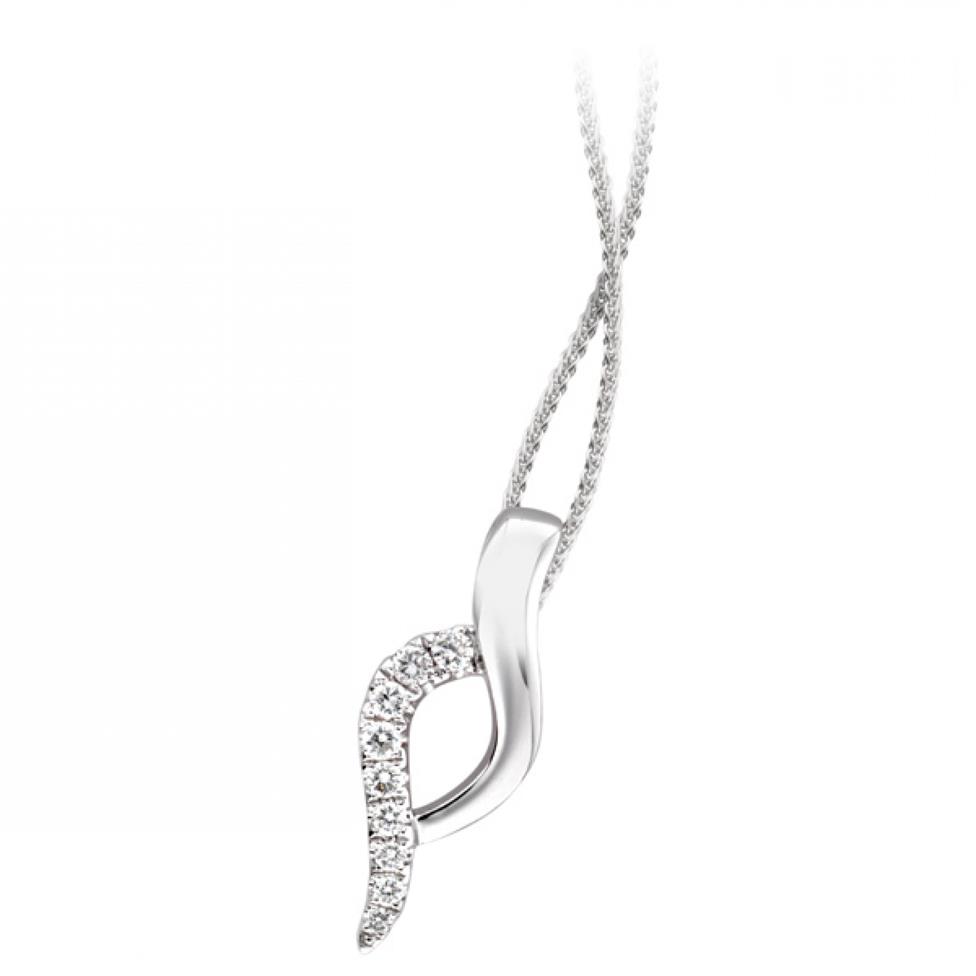 18ct White Gold Diamond Pendant 0.13ct Thumbnail Image 0