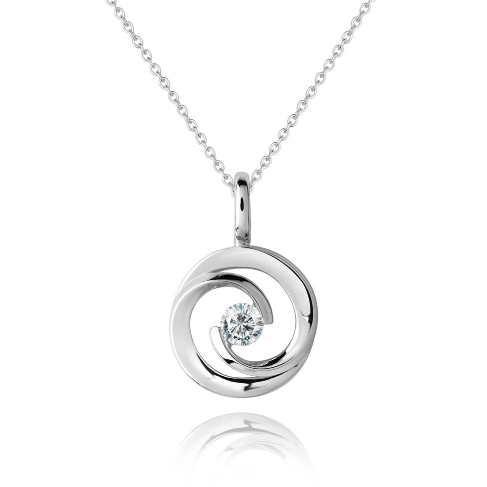 Mon Coeur 18ct White Gold Diamond Pendant 0.08ct Thumbnail Image 0