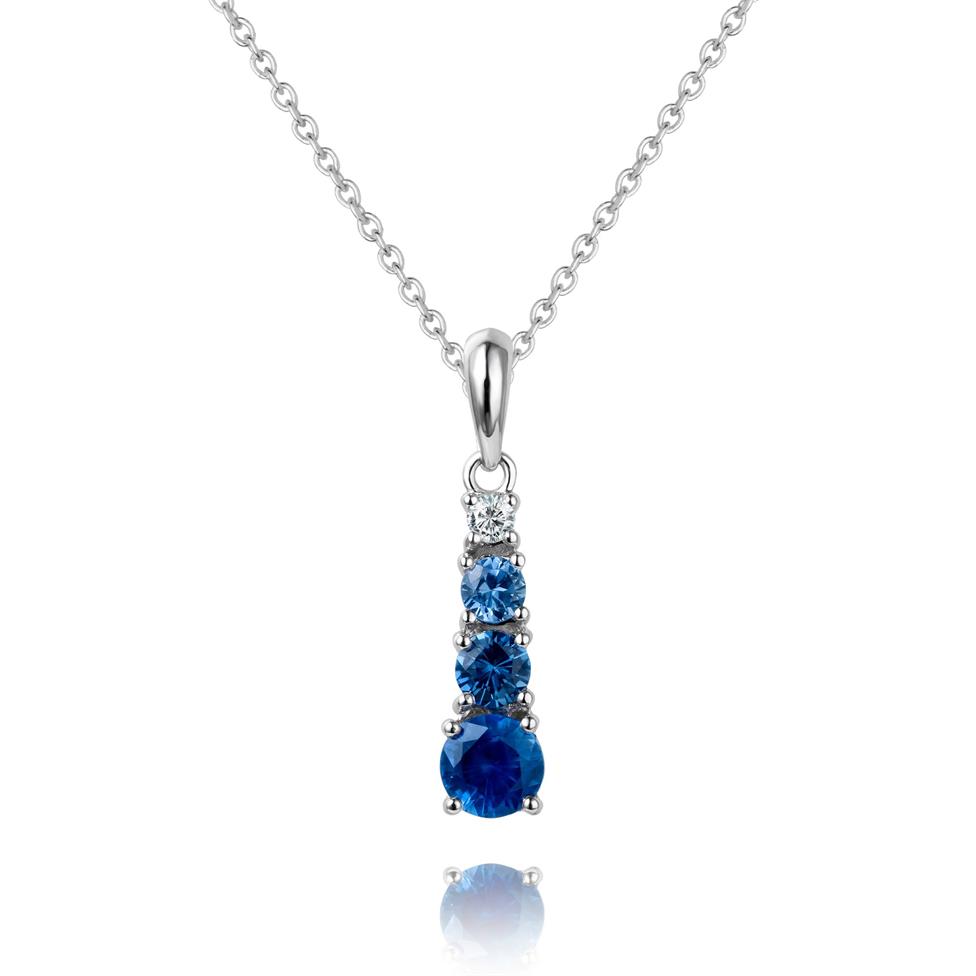 Bonbon 18ct White Gold Sapphire and Diamond Pendant Thumbnail Image 0