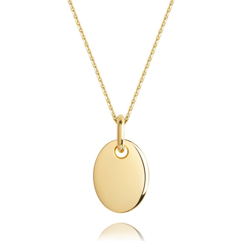 18ct Yellow Gold Small Oval Design Pendant Thumbnail Image 0