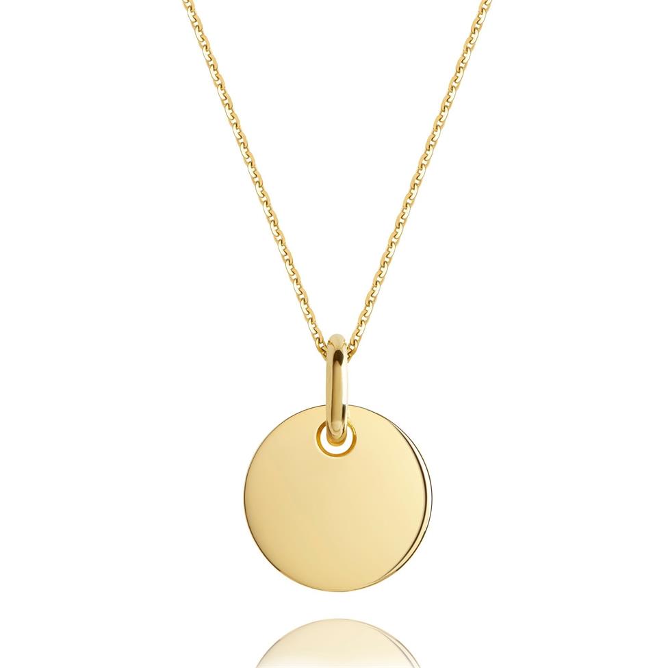 18ct Yellow Gold Small Round Design Pendant Thumbnail Image 0