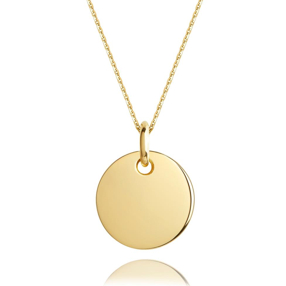 18ct Yellow Gold Medium Round Design Pendant Thumbnail Image 0