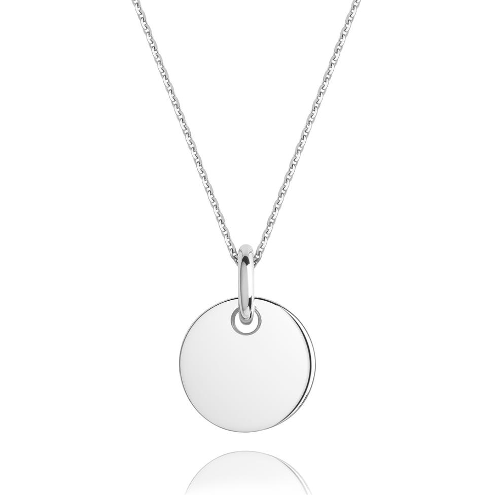 18ct White Gold Small Round Design Pendant Thumbnail Image 0