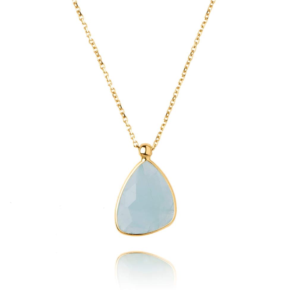 Lara 18ct Yellow Gold Aquamarine Necklace Thumbnail Image 0