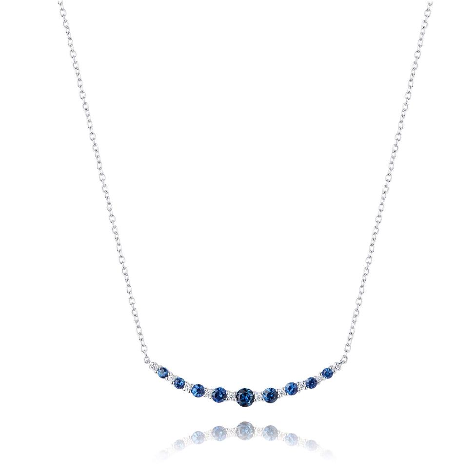18ct White Gold Sapphire and Diamond Necklace Thumbnail Image 0