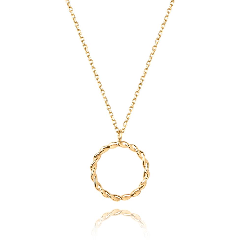 Aura 18ct Yellow Gold Circle Design Necklace Thumbnail Image 0